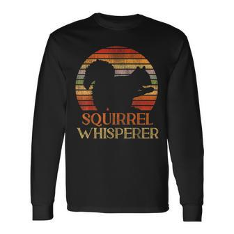 Squirrel Acorn Retro Vintage Squirrel Whisperer Long Sleeve T-Shirt - Monsterry