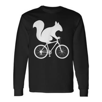 Squirrel Riding Bike Mtb Cycling Long Sleeve T-Shirt - Monsterry