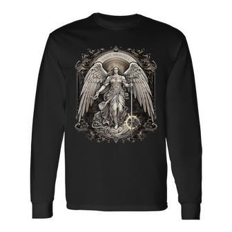 St Michael The Archangel Catholic Saint Religious Long Sleeve T-Shirt - Thegiftio UK