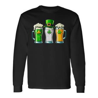 St Patrick Day Irish Ireland Flag Green Beer Lover Women Long Sleeve T-Shirt | Mazezy