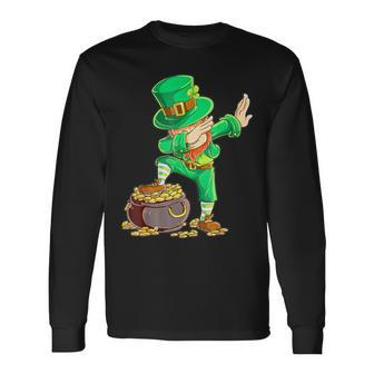 St Patrick's Day Dabbing Leprechaun Boys Dab Dance Long Sleeve T-Shirt - Thegiftio UK