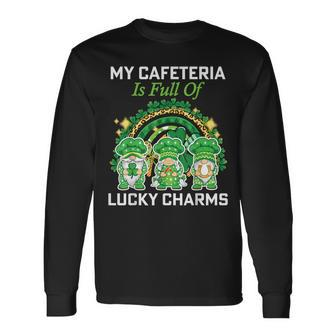 St Patrick's Day Lunch Lady Chef My Cafeteria Workers Long Sleeve T-Shirt - Monsterry UK