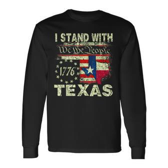 I Stand With Texas Long Sleeve T-Shirt - Monsterry UK