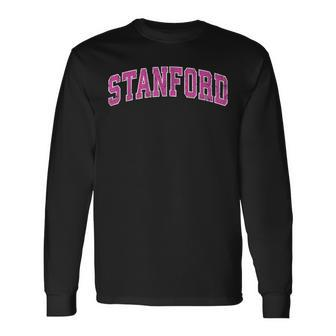 Stanford California Ca Vintage Sports Pink Long Sleeve T-Shirt - Monsterry