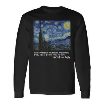 Starry Night By Vincent Van Gogh Famous Painting Long Sleeve T-Shirt - Thegiftio UK