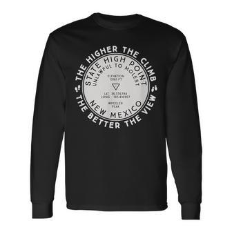 State High Point New Mexico Wheeler Peak Hiking Long Sleeve T-Shirt - Monsterry