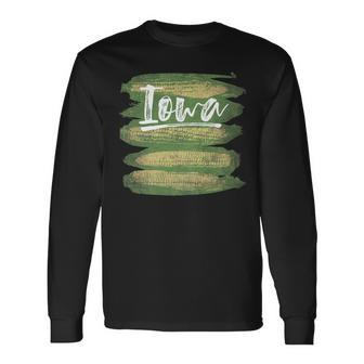 State Of Iowa Farming Corn On The Cob Long Sleeve T-Shirt - Monsterry UK