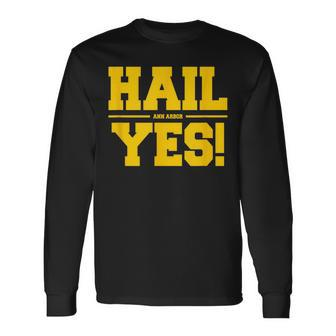 State Of Michigan Hail Ann Arbor Yes U M Aa Long Sleeve T-Shirt - Monsterry AU