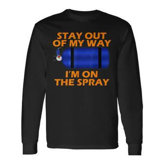 Stay Out Of My Way I'm On The Spray Nitrous Oxide Racing Long Sleeve T-Shirt - Monsterry CA