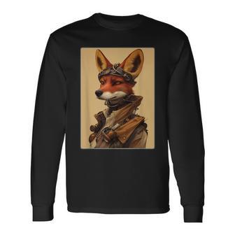 Steampunk Fox Steampunk Steampunk Fox Long Sleeve T-Shirt - Monsterry