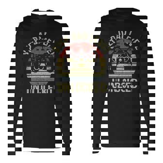 Step-Dad Level Unlocked Video Gamer Father's Day Long Sleeve T-Shirt - Thegiftio