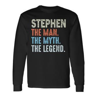 Stephen The Legend Name Personalized Cute Idea Vintage Long Sleeve T-Shirt - Monsterry CA