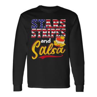 Sterne Streifen Und Salsa Mexiko Us Mexikanisch Amerikanisch Langarmshirts - Seseable