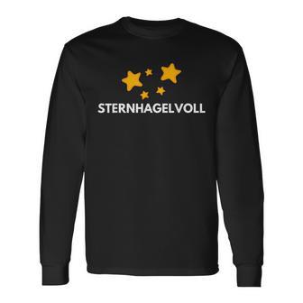 Sternhagelvoll Langarmshirts, Lustiger Spruch mit Sternen, Schwarz - Seseable