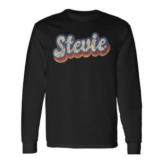 Stevie Personalized Name Custom Lettering 70'S Long Sleeve T-Shirt - Monsterry AU