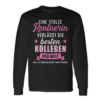 Stolze Rentnerin Schwarzes Langarmshirts - Abschied von Besten Kollegen - Seseable