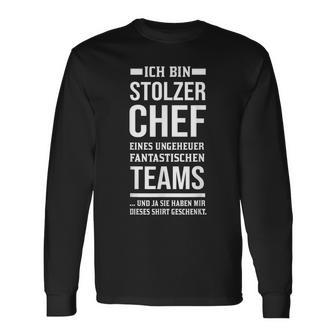 Stolzer Chef Eines Fantastische Teams Chef Sayings Langarmshirts - Seseable