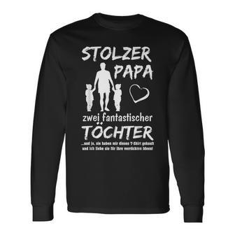 Stolzer Papa Zwei Töchter Idea Langarmshirts - Geschenkecke