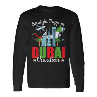 Straight Tripp-In Dubai Group Vacation Matching Crew Long Sleeve T-Shirt - Seseable