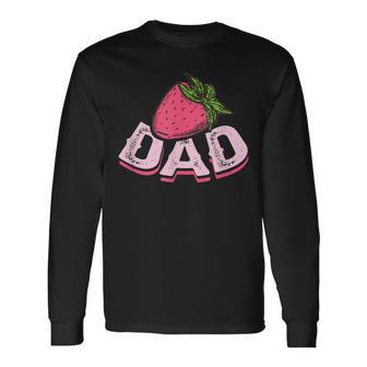 Strawberry Papa Strawberry Fruit Lover Strawberry Fathers Day Long Sleeve T-Shirt - Monsterry UK