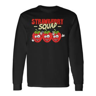 Strawberry Squad Strawberries Berry Fruit Lover Long Sleeve T-Shirt - Thegiftio UK