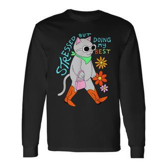 Stressed But Doing My Best Pet Long Sleeve T-Shirt | Mazezy