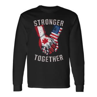 Stronger Together Canada Day Usa Couples Long Sleeve T-Shirt - Monsterry AU