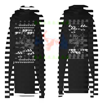 Stunt Ugly Christmas Dirt Bike Motocross Motorbike Long Sleeve T-Shirt - Monsterry
