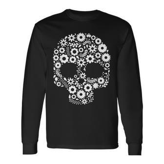 Sugar Skull Calavera Día De Los Muertos For Mexicans Long Sleeve T-Shirt - Thegiftio UK