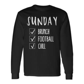 Sunday Brunch Football Chill Bro Dad Football Long Sleeve T-Shirt - Monsterry UK