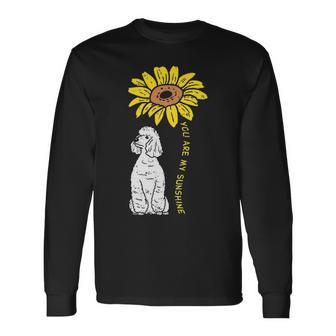 Sunflower Sunshine Poodle Dog Lover Owner Long Sleeve T-Shirt | Mazezy