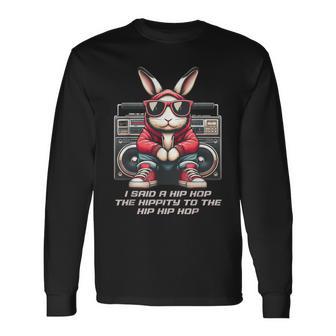 Sunglass Bunny Hip Hop Hippity Easter Womens Long Sleeve T-Shirt - Monsterry DE