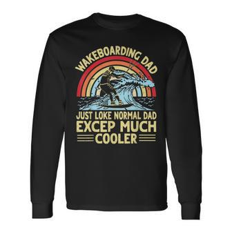 Sunset On Beach I Wakeboarding Dad Wakeboard Long Sleeve T-Shirt - Monsterry UK