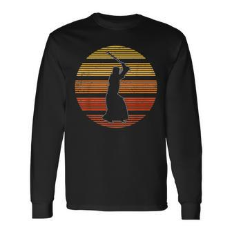 Sunset Kendo Martial Arts Lover Vintage Retro Kendo Long Sleeve T-Shirt - Monsterry CA