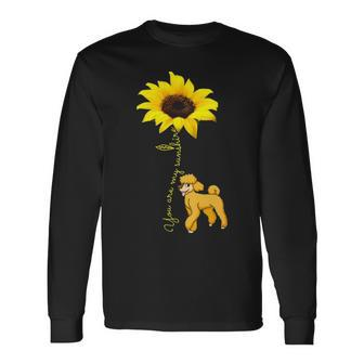 You Are My Sunshine Sunflower Cute Poodle Long Sleeve T-Shirt | Mazezy