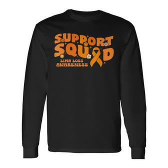 Support Squad Limb Loss Awareness Orange Ribbon Hope Fighter Long Sleeve T-Shirt - Seseable