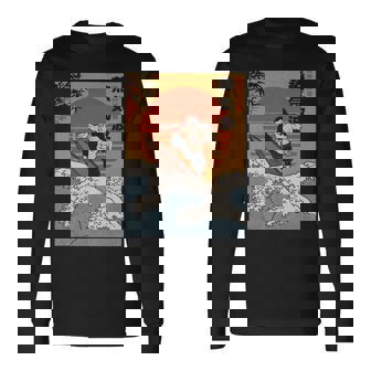 Surfer Samurai Surfing Vintage Surf Japanese Long Sleeve T-Shirt | Mazezy