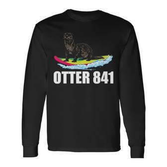 Surfing Otter 841 California Sea Otter 841 Surfer Long Sleeve T-Shirt | Mazezy