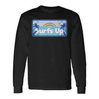 Surfing Surfboard Waves Beach Lifestyle Sport Long Sleeve T-Shirt - Monsterry AU