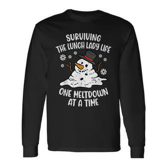 Surviving Lunch Lady Life One Meltdown At A Time Long Sleeve T-Shirt | Mazezy