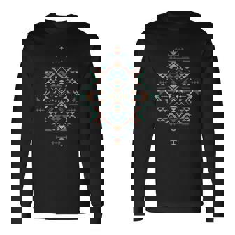 Symbole Indien Amérindien Motif Ethnique T-shirt à manches longues - Cadeauxyz