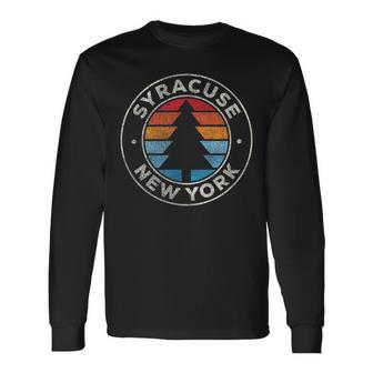 Syracuse New York Ny Vintage Graphic Retro 70S Long Sleeve T-Shirt - Monsterry UK