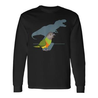 T-Rex Senegal Parrot Birb Memes Dinosaur Parrot Long Sleeve T-Shirt - Monsterry UK
