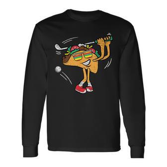 Taco Golf Player Cinco De Mayo Mexican Golfer Food Fiesta Long Sleeve T-Shirt | Mazezy UK