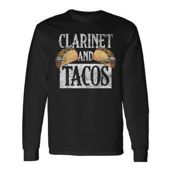 Tacos Mexico Cinco De Mayo Music Clarinet Long Sleeve T-Shirt - Monsterry AU
