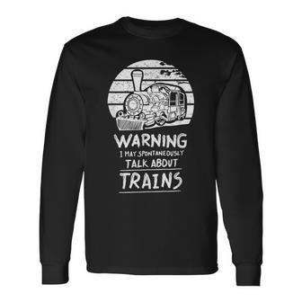 Talks About Train Railway Father's Day Boys Long Sleeve T-Shirt - Monsterry DE