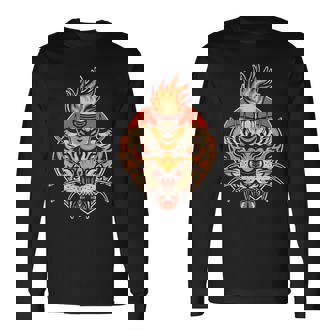 Tatuaje Tradicional Americano De Tigre De Corazón Sagrado Camiseta de manga larga - Regaloses