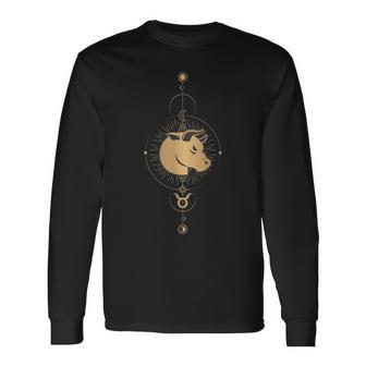 Taurus Zodiac Sign Symbol Cosmic Cool Astrology Lover Long Sleeve T-Shirt - Monsterry AU