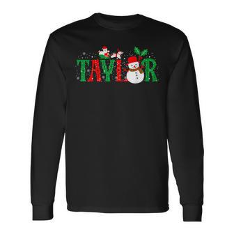 Taylor Santa First Name Christmas Taylor Long Sleeve T-Shirt - Monsterry UK