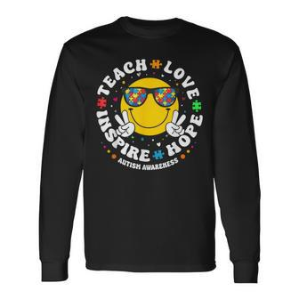 Teach Hope Love Inspire Autism Awareness For Teachers Long Sleeve T-Shirt | Mazezy